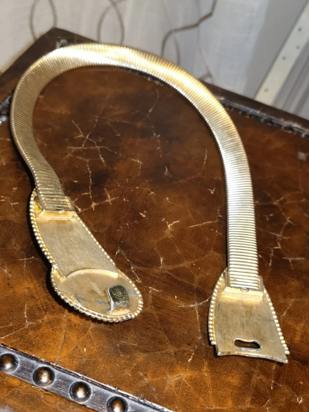 Gold-Tone Decorative Women’s Statement Belt with Ornate Medallion